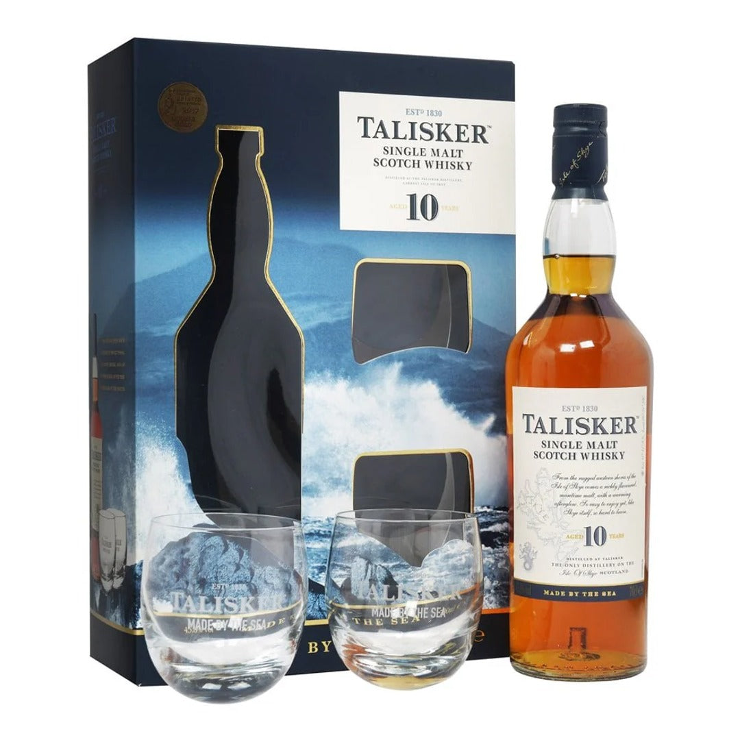 TALISKER 70CL 10 YEARS + 2 GLASSES GoBooz