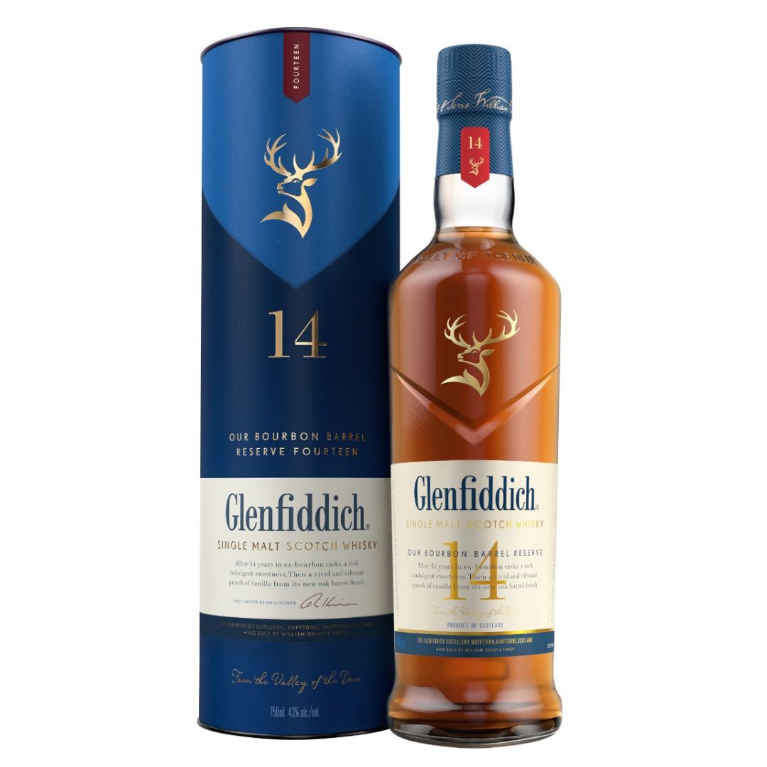 GLENFIDDICH 14 YEAR OLD BOURBON BARREL RESEVE 70CL GoBooz
